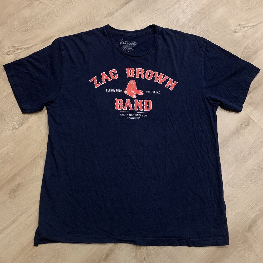 Zac Brown Band Fenway Park August 7-8 2015 Boston T-Shirt Men's XL Tour Red Sox